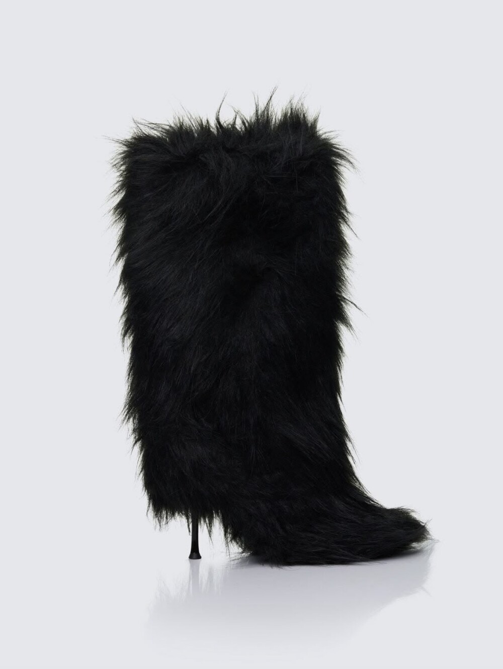 Finesse Kendall Black Fur XXL Yetti Heeled Boot/Size 7/NWB/MSRP $168